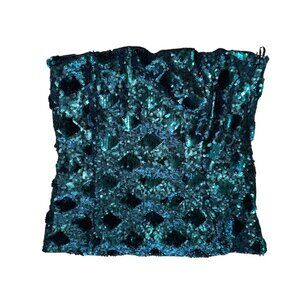 Emerald Green Sequin Tube Top Zara Basic Size Small